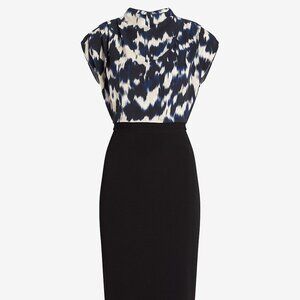 Express Draped Mock Neck Midi Dress Size 0